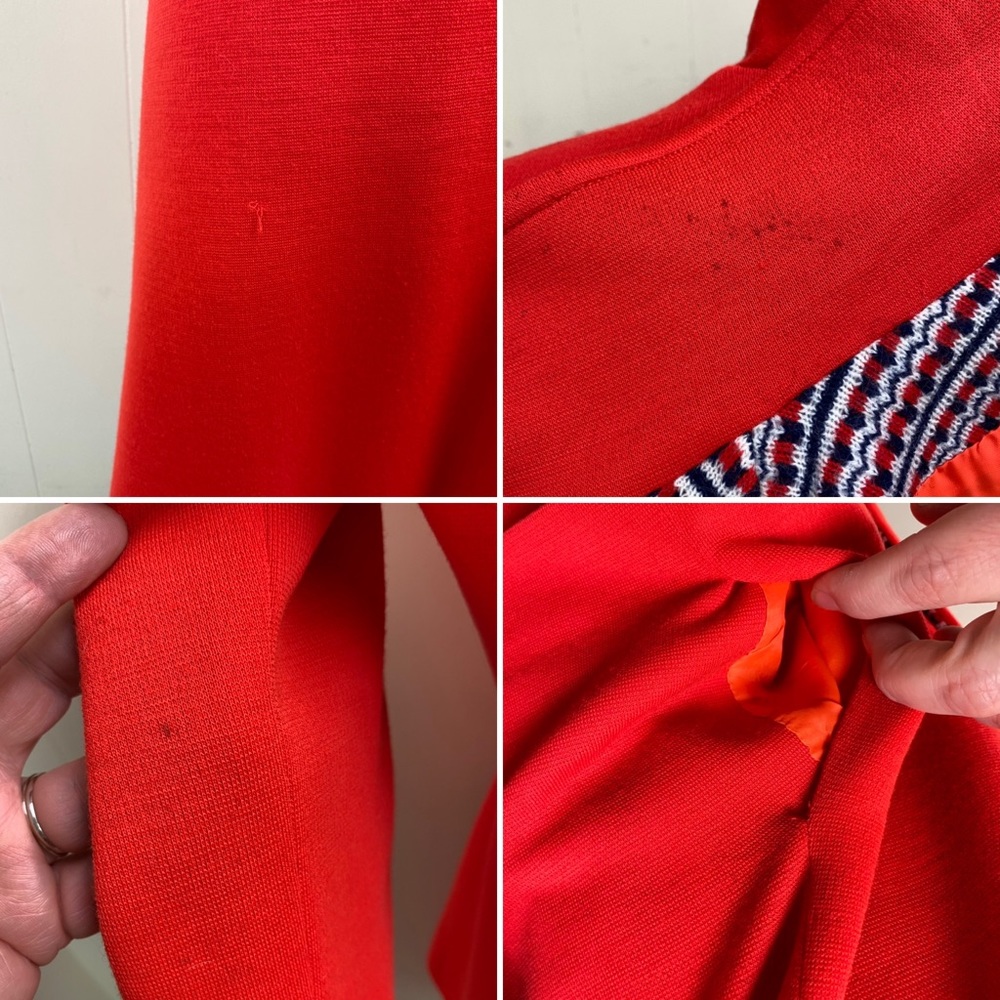Vintage 60s Gare Wool Red 2-Piece Jacket & Dress - Picture 10 of 12